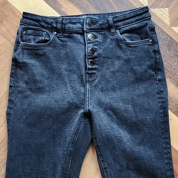 Denim&Co Faded Black Skinny Jeans Size 8